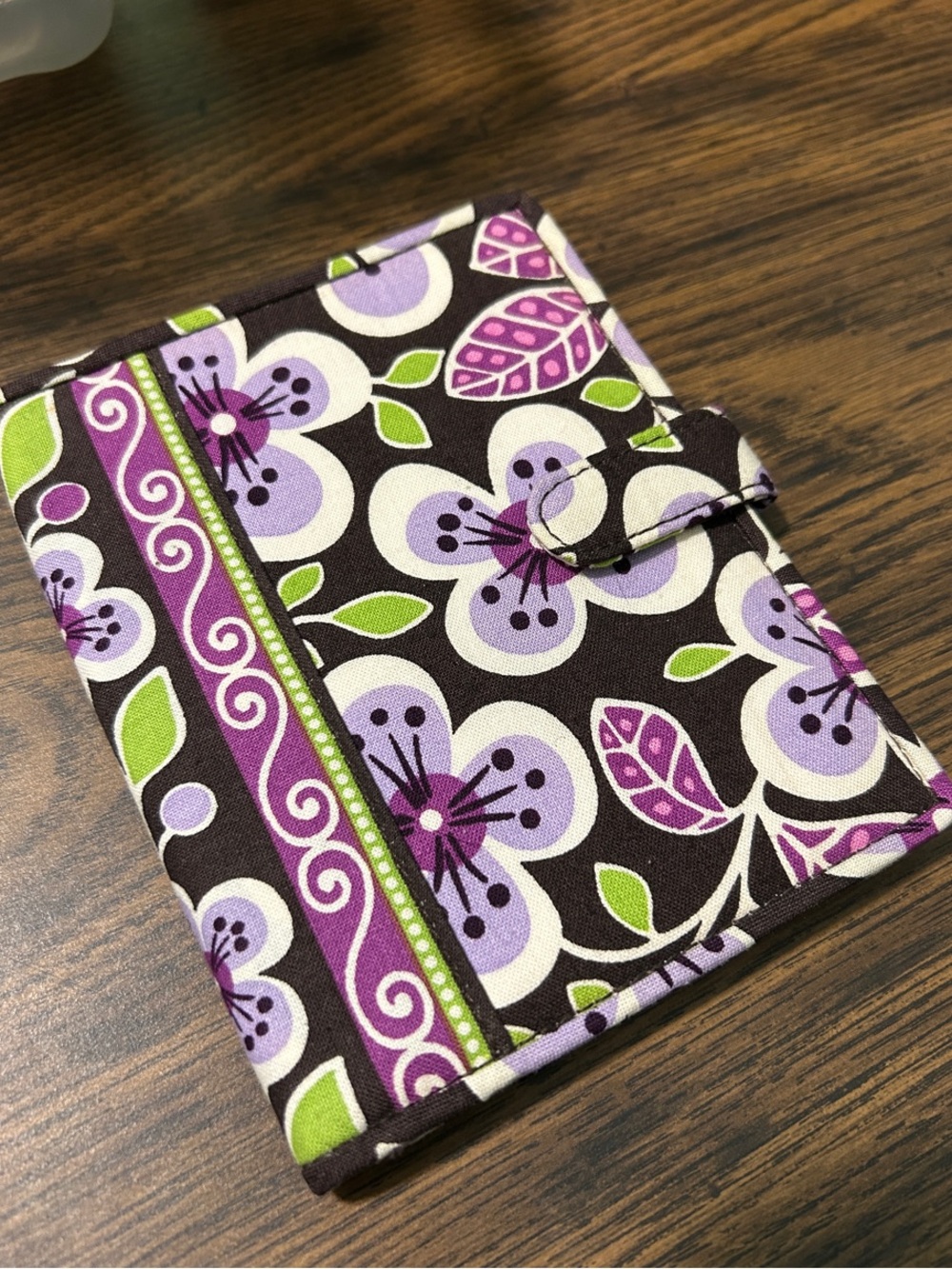 Vera Bradley Purple, Green & White Floral Quilted Wallet